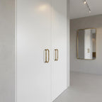 Handmade Oval Brass Door Pull Handle Minimalist Solid Metal Hardware for Modern Interiors