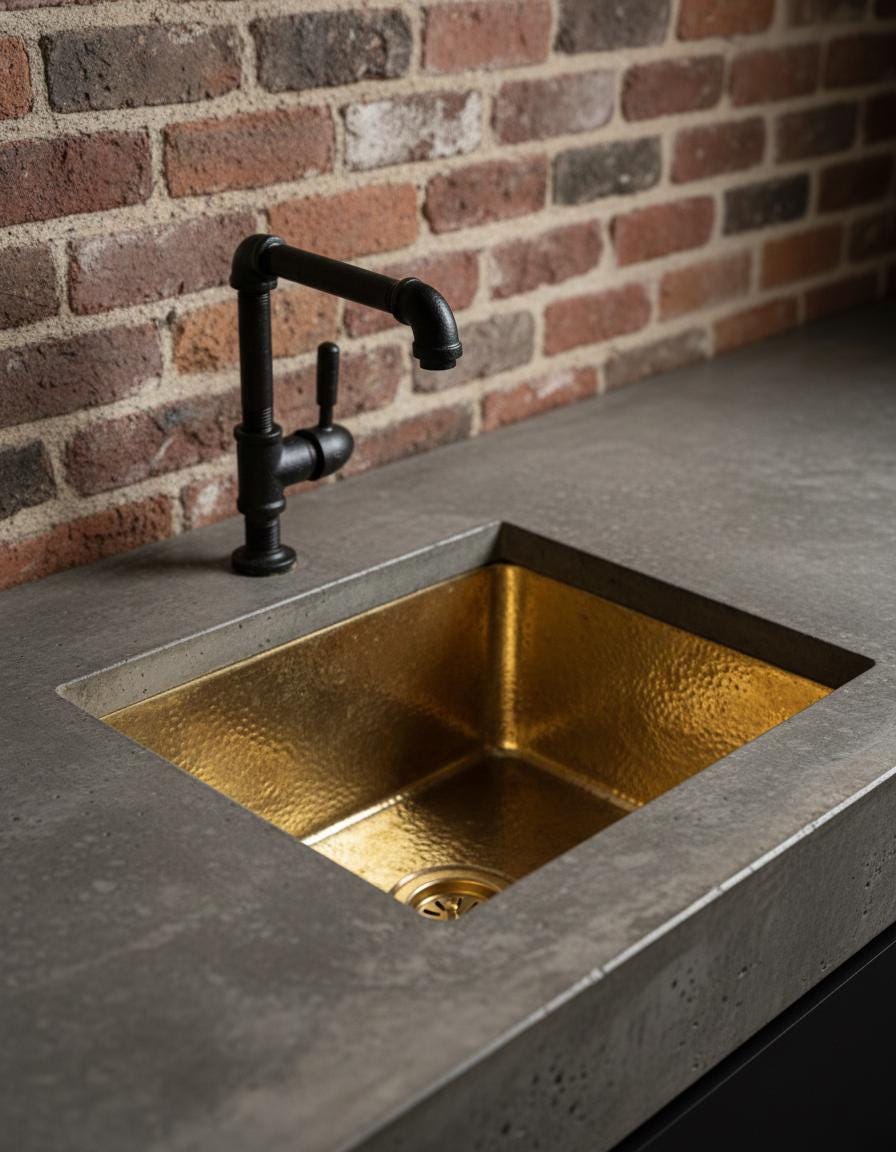 Handmade Solid Brass Bar Sink Square Hammered Undermount Prep Sink Unlacquered Brass Kitchen Sink