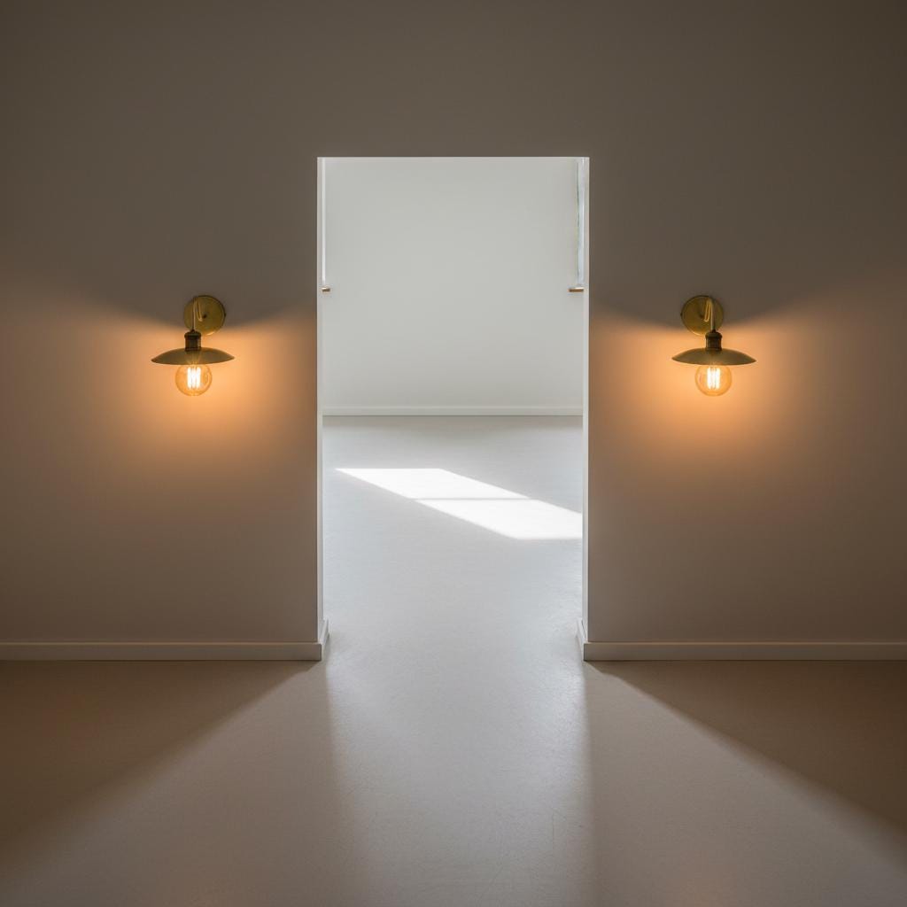 Unlacquered Brass Wall Light – Handmade Curved Arm Sconce with Wide Shade and Edison Bulb