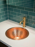 Handmade Hammered Bar Sink – Round Drop-In or Undermount Prep Basin with Rolled Rim