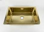 Rectangular Undermount Polished Brass Kitchen Basin – Handmade Solid Brass Prep Sink for Island, Bar or Modern Countertop