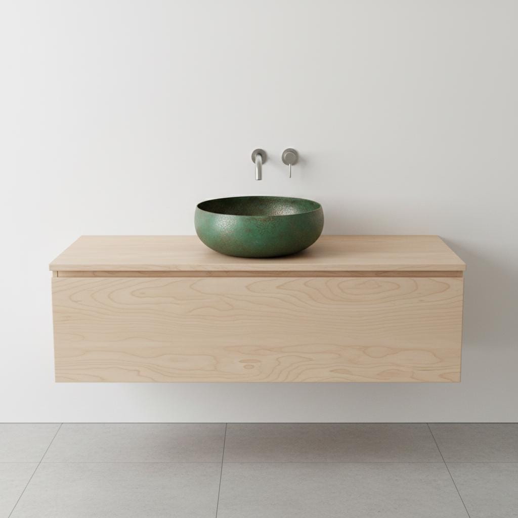 Handcrafted Verdigris Copper Vessel Basin Round Patina Bathroom Washbowl Countertop Mount