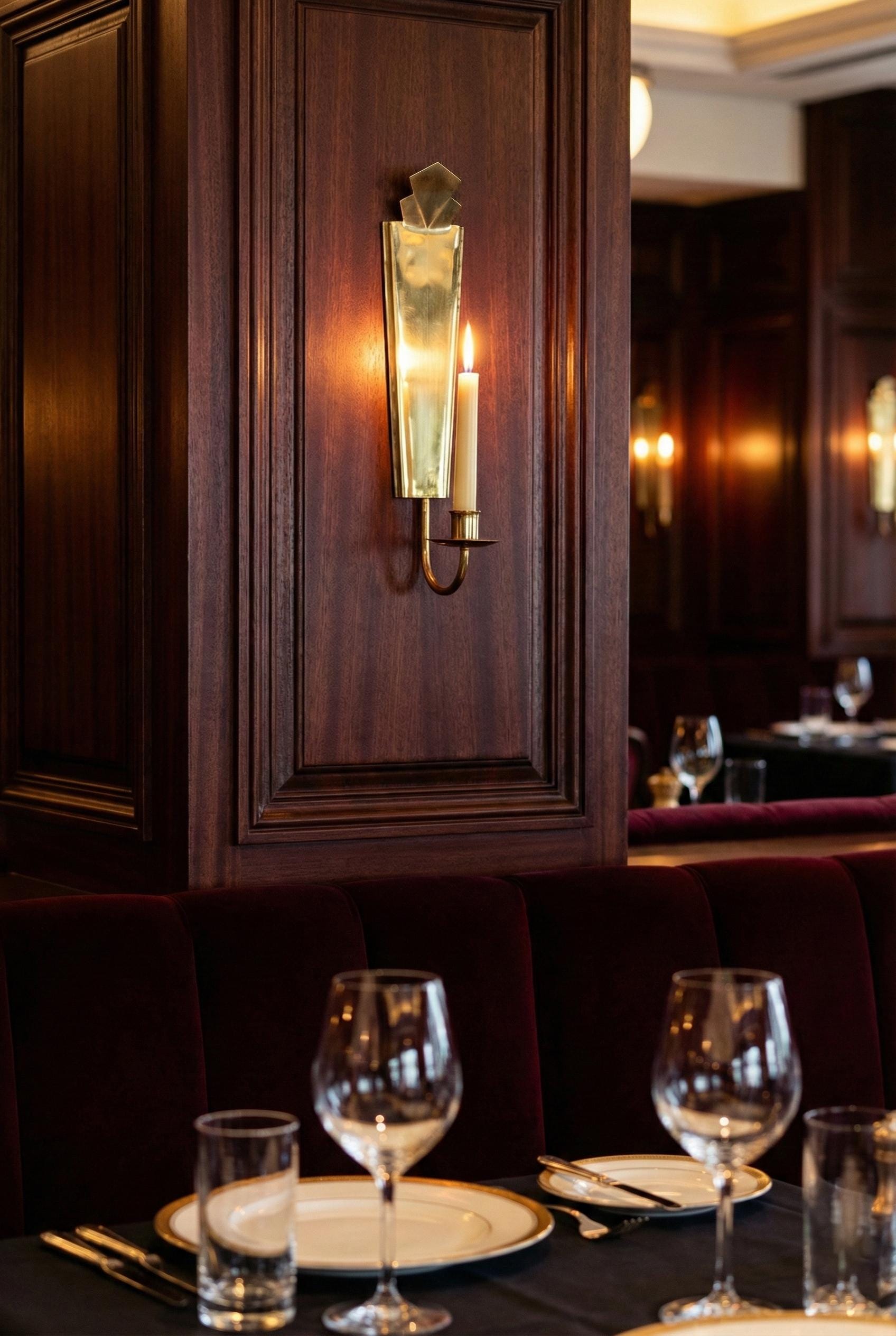 Pair of Brass Wall Candle Holder Handmade Minimalist Sconce Luxury Home Decor