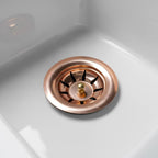 Solid Copper Sink Drain Stopper – Handmade Bathroom & Kitchen Drain Cover, Unlacquered Copper Strainer with Patina