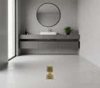 Solid Brass Linear Shower Drain Polished Finish Modern Floor Drain for Luxury Bathrooms