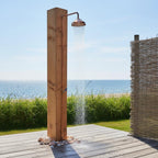 Outdoor Solid Copper Shower – Handmade Garden or Pool Shower with Brass Fixtures