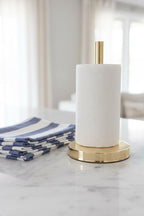Solid Unlacquered Brass Paper Towel Holder – Modern Countertop Kitchen Stand
