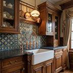 Solid Brass Farmhouse Kitchen Bridge Faucet with Sprayer And Cold Water Tap