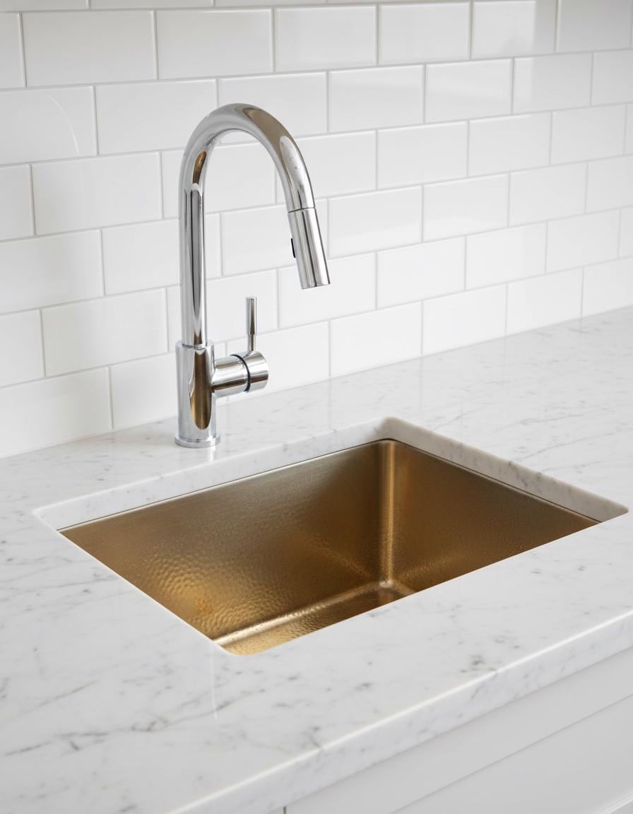 Handmade Solid Brass Bar Sink Square Hammered Undermount Prep Sink Unlacquered Brass Kitchen Sink