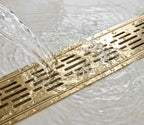 Solid Brass Linear Shower Drain Polished Finish Modern Floor Drain for Luxury Bathrooms