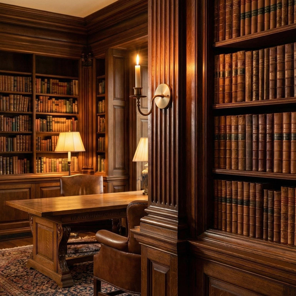 Handmade brass candle holder wall light creating warm ambient lighting for modern home decor