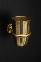 Solid Unlacquered Brass Toothbrush Holder – Wall Mount Bathroom Cup