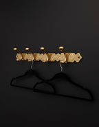 Engraved Solid Brass Coat Rack – Unlacquered Wall Hook Rail for Entryway or Bathroom