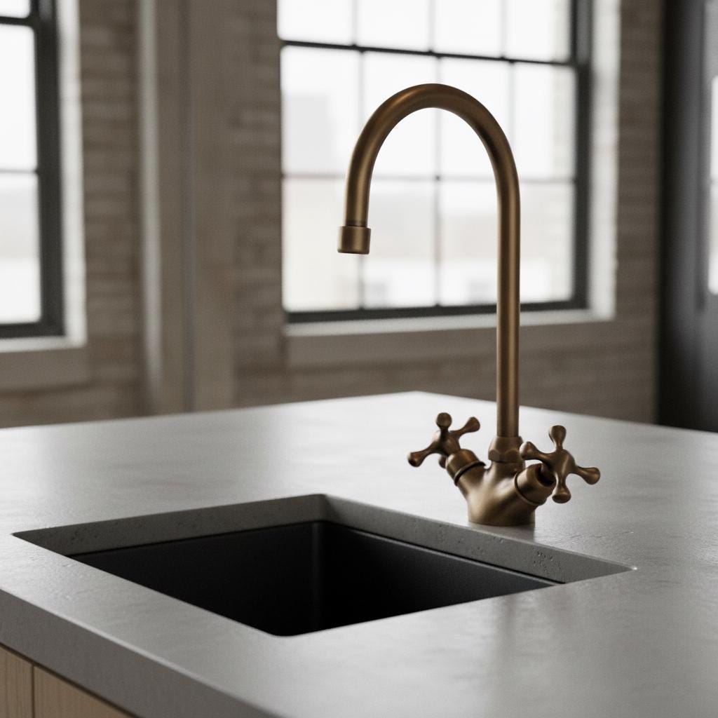 Bronze Brass Bathroom Sink Faucet – Handmade Solid Brass Basin Mixer Tap with Cross Handles