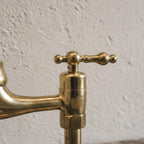 Unlacquered Brass Bridge Kitchen Faucet with Side Sprayer – Farmhouse Sink Mixer Tap, Solid Brass Fixture